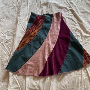 Vintage Guess Skirt Patchwork Girls 8 Waist 24"